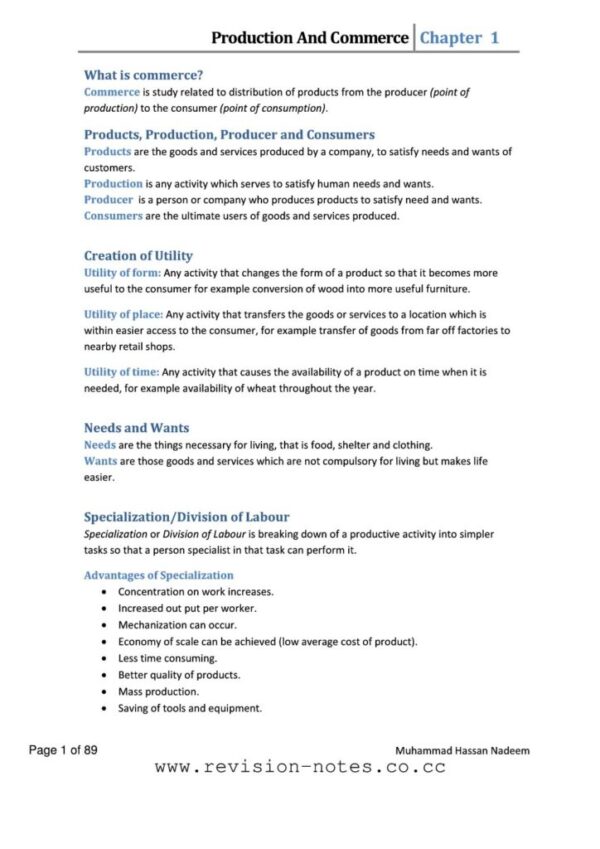 O Level Commerce revision guide