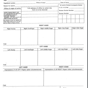 Zimbabwe fingerprint form