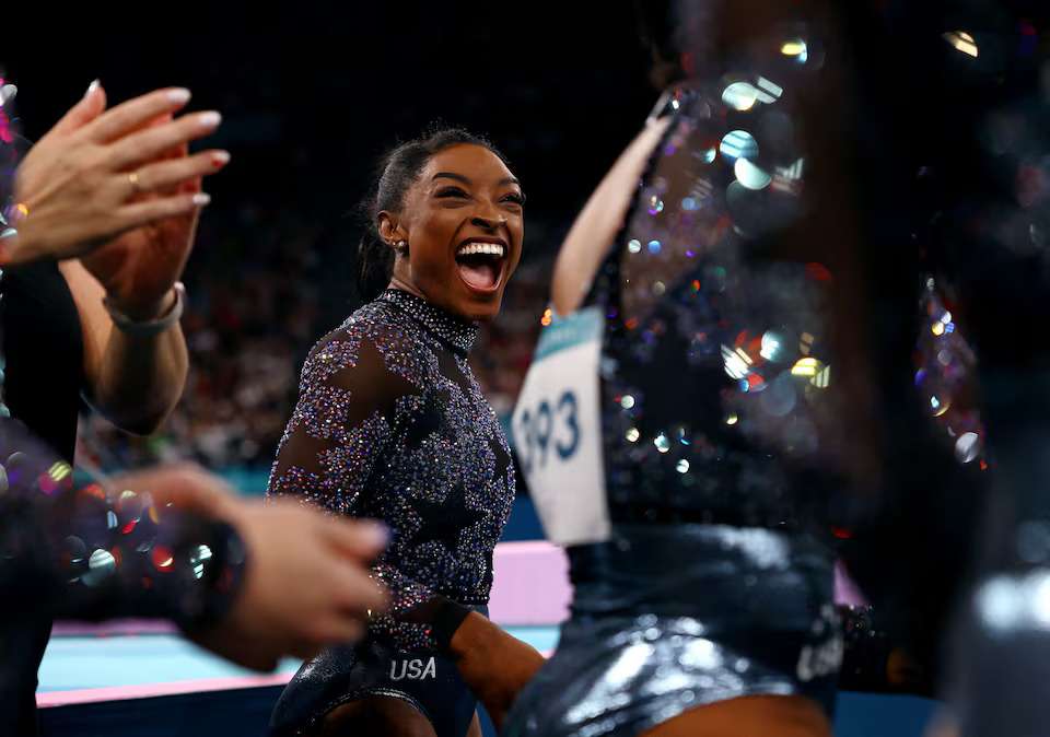 Biles Fights Through Calf Pain In Paris Olympic Debut