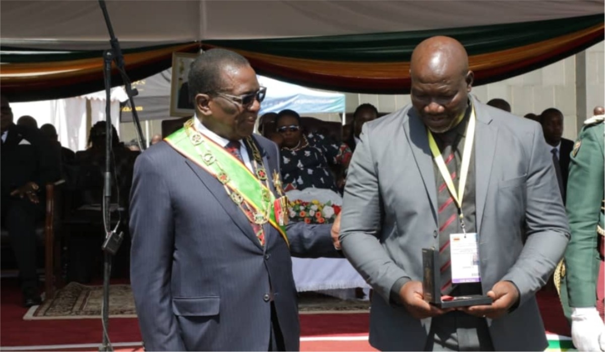 President Emmerson Mnangagwa Awards Heroic Truck Driver Sirizani Butau the Gold Cross of Zimbabwe for Saving Lives from Burning Bus