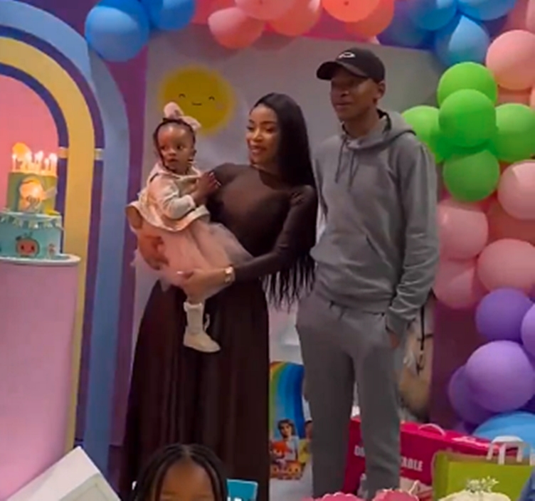 Faith Nketsi & ex-husband Nzuzo Njilo join forces for daughter’s 2nd birthday