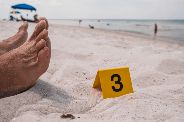 crime scene at the beach