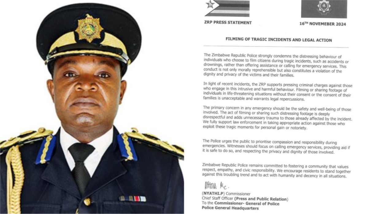 Zimbabwe Republic Police Condemns Filming of Tragic Incidents