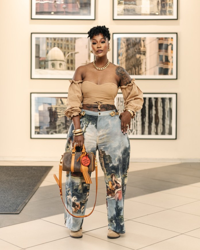 DJ Lamiez Holworthy shows off her R65 000 LV handbag