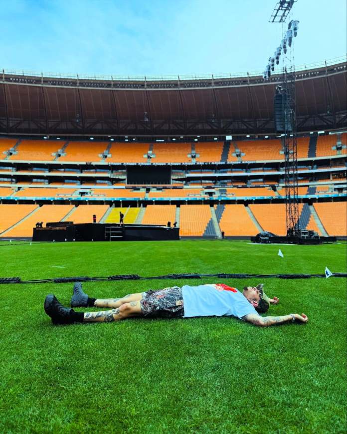 Chris Brown visits FNB Stadium