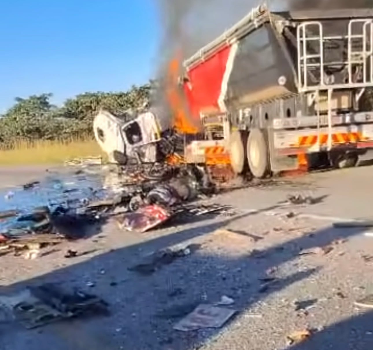 Bless It Up’ Bus Collides With Heymans Truck In Featherstone – Truck Driver Trapped As Vehicle Burns – Eduzim News