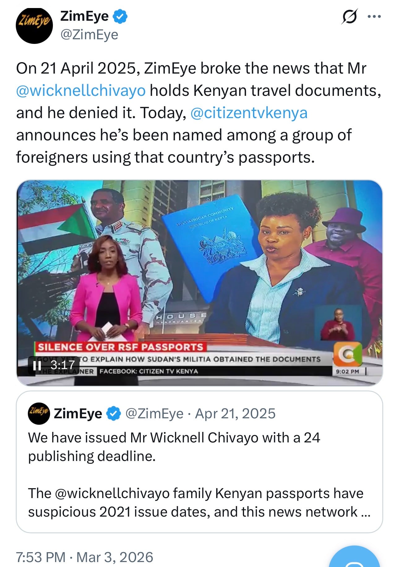Chivayo Caught Using Kenyan Passport – Eduzim News