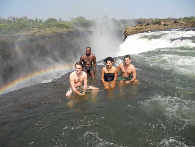 Guide with Tourists-Devil's pool