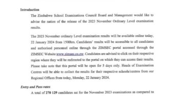 BREAKING: ZIMSEC O Level 2023 Results Out!!