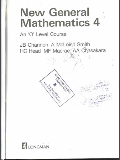 Free Download New General Mathematics 4 PDF